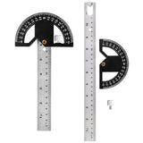 Maxbell Metal Protractor Measure Layout Tool Woodworking Ruler for Engineer Drawing 8inch
