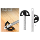 Maxbell Metal Protractor Measure Layout Tool Woodworking Ruler for Engineer Drawing 8inch