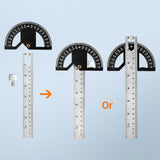 Maxbell Metal Protractor Measure Layout Tool Woodworking Ruler for Engineer Drawing 8inch