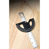 Maxbell Metal Protractor Measure Layout Tool Woodworking Ruler for Engineer Drawing 8inch
