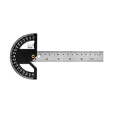 Maxbell Metal Protractor Measure Layout Tool Woodworking Ruler for Engineer Drawing 8inch