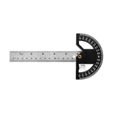 Maxbell Metal Protractor Measure Layout Tool Woodworking Ruler for Engineer Drawing 8inch