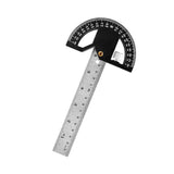 Maxbell Metal Protractor Measure Layout Tool Woodworking Ruler for Engineer Drawing 8inch