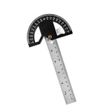Maxbell Metal Protractor Measure Layout Tool Woodworking Ruler for Engineer Drawing 8inch