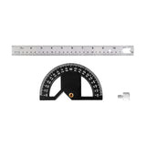 Maxbell Metal Protractor Measure Layout Tool Woodworking Ruler for Engineer Drawing 12inch