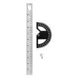 Maxbell Metal Protractor Measure Layout Tool Woodworking Ruler for Engineer Drawing 12inch