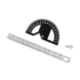 Maxbell Metal Protractor Measure Layout Tool Woodworking Ruler for Engineer Drawing 12inch