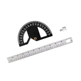 Maxbell Metal Protractor Measure Layout Tool Woodworking Ruler for Engineer Drawing 12inch