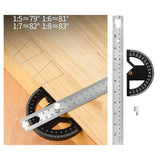 Maxbell Metal Protractor Measure Layout Tool Woodworking Ruler for Engineer Drawing 12inch