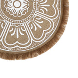 Maxbell Doily Coaster Waterproof Dining Room Retro Style with Tassel Office Placemat White