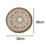 Maxbell Doily Coaster Waterproof Dining Room Retro Style with Tassel Office Placemat White
