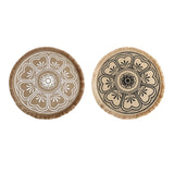 Maxbell Doily Coaster Waterproof Dining Room Retro Style with Tassel Office Placemat White