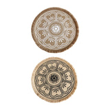 Maxbell Doily Coaster Waterproof Dining Room Retro Style with Tassel Office Placemat White