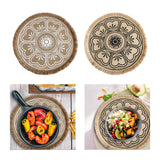 Maxbell Doily Coaster Waterproof Dining Room Retro Style with Tassel Office Placemat White