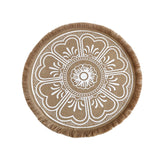 Maxbell Doily Coaster Waterproof Dining Room Retro Style with Tassel Office Placemat White