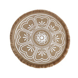 Maxbell Doily Coaster Waterproof Dining Room Retro Style with Tassel Office Placemat White