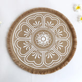 Maxbell Doily Coaster Waterproof Dining Room Retro Style with Tassel Office Placemat White