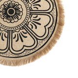 Maxbell Doily Coaster Waterproof Dining Room Retro Style with Tassel Office Placemat Black