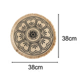 Maxbell Doily Coaster Waterproof Dining Room Retro Style with Tassel Office Placemat Black