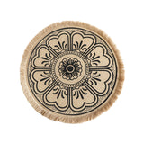 Maxbell Doily Coaster Waterproof Dining Room Retro Style with Tassel Office Placemat Black
