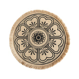 Maxbell Doily Coaster Waterproof Dining Room Retro Style with Tassel Office Placemat Black