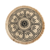 Maxbell Doily Coaster Waterproof Dining Room Retro Style with Tassel Office Placemat Black