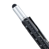 Maxbell Multitool Tech Tool Pen Gift Pen for Men Level Gauge Touch Screen Stylus Ruler Black