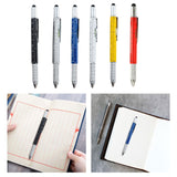 Maxbell Multitool Tech Tool Pen Gift Pen for Men Level Gauge Touch Screen Stylus Ruler Black