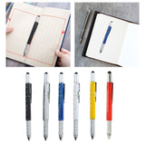 Maxbell Multitool Tech Tool Pen Gift Pen for Men Level Gauge Touch Screen Stylus Ruler Black