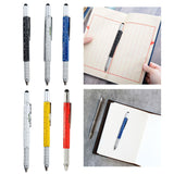 Maxbell Multitool Tech Tool Pen Gift Pen for Men Level Gauge Touch Screen Stylus Ruler Black
