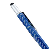 Maxbell Multitool Tech Tool Pen Gift Pen for Men Level Gauge Touch Screen Stylus Ruler Blue