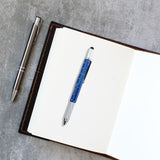 Maxbell Multitool Tech Tool Pen Gift Pen for Men Level Gauge Touch Screen Stylus Ruler Blue
