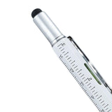 Maxbell Multitool Tech Tool Pen Gift Pen for Men Level Gauge Touch Screen Stylus Ruler White