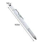 Maxbell Multitool Tech Tool Pen Gift Pen for Men Level Gauge Touch Screen Stylus Ruler White