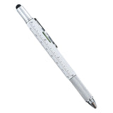 Maxbell Multitool Tech Tool Pen Gift Pen for Men Level Gauge Touch Screen Stylus Ruler White