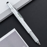 Maxbell Multitool Tech Tool Pen Gift Pen for Men Level Gauge Touch Screen Stylus Ruler White