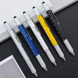 Maxbell Multitool Tech Tool Pen Gift Pen for Men Level Gauge Touch Screen Stylus Ruler Yellow