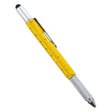 Maxbell Multitool Tech Tool Pen Gift Pen for Men Level Gauge Touch Screen Stylus Ruler Yellow
