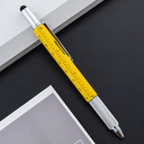 Maxbell Multitool Tech Tool Pen Gift Pen for Men Level Gauge Touch Screen Stylus Ruler Yellow