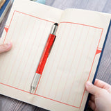 Maxbell Multitool Tech Tool Pen Gift Pen for Men Level Gauge Touch Screen Stylus Ruler Red