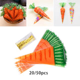Maxbell Easter Carrot Candy Bag Gift Storage Bag Treat Bag Party Favors for Easter 20pcs