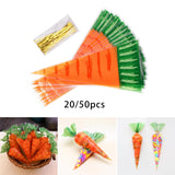 Maxbell Easter Carrot Candy Bag Gift Storage Bag Treat Bag Party Favors for Easter 20pcs