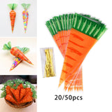 Maxbell Easter Carrot Candy Bag Gift Storage Bag Treat Bag Party Favors for Easter 20pcs