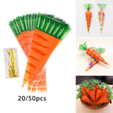 Maxbell Easter Carrot Candy Bag Gift Storage Bag Treat Bag Party Favors for Easter 20pcs