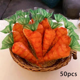 Maxbell Easter Carrot Candy Bag Gift Storage Bag Treat Bag Party Favors for Easter 50pcs