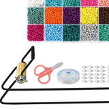 Maxbell Bead Loom Kit 24 Colors Seed Beads Open Jump Rings for Belts Jewelry Making