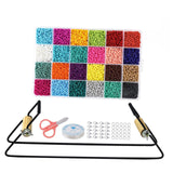 Maxbell Bead Loom Kit 24 Colors Seed Beads Open Jump Rings for Belts Jewelry Making