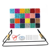 Maxbell Bead Loom Kit 24 Colors Seed Beads Open Jump Rings for Belts Jewelry Making