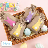 Maxbell 24x Easter Goody Bags Drawstring Packaging Bag Candy Bag Little Gifts Bags