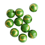 Maxbell 10x Round Beads 16mm Loose Wooden Bead Handmade Pattern Bracelet Art